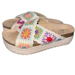 Dirty Laundry Multicolor Crochet Sandals